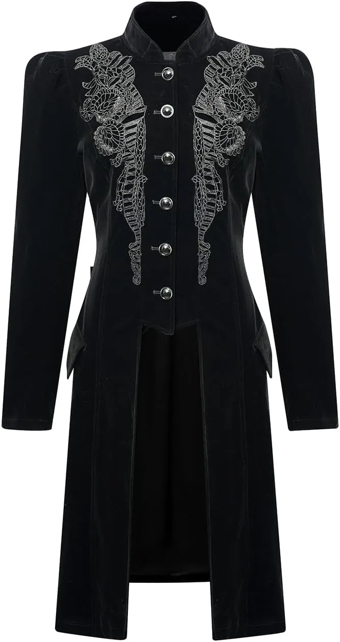 Women Victorian Steampunk Vintage Renaissance Jacket Gothic Frock Coat Uniform