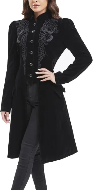 Women Victorian Steampunk Vintage Renaissance Jacket Gothic Frock Coat Uniform