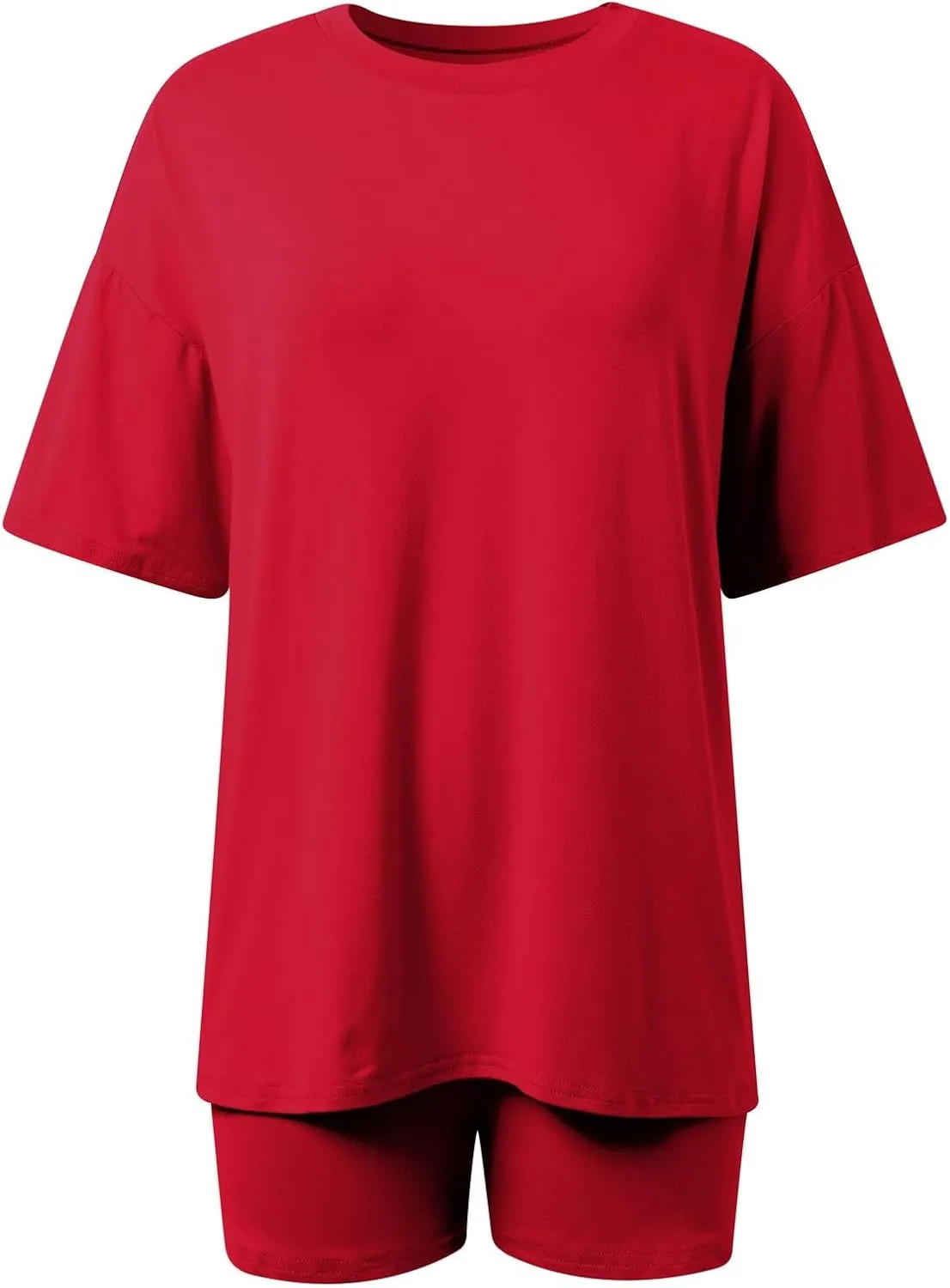 Womens 2 Piece Lounge Sets Solid Casual Outfits Oversized 3/4 Sleeve T Shirts and Shorts Lounge Sets for Women Summer