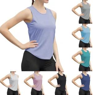 Womens Casual Tank Tops Sleeveless Slim Athletic Lightweight Camis Crewneck Quick Dry Yoga Fashion T Shirt 2025