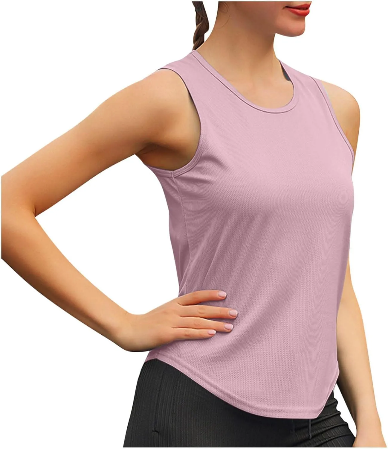 Womens Casual Tank Tops Sleeveless Slim Athletic Lightweight Camis Crewneck Quick Dry Yoga Fashion T Shirts