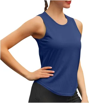 Womens Casual Tank Tops Sleeveless Slim Athletic Lightweight Camis Crewneck Quick Dry Yoga Fashion T Shirts