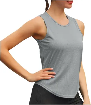 Womens Casual Tank Tops Sleeveless Slim Athletic Lightweight Camis Crewneck Quick Dry Yoga Fashion T Shirts