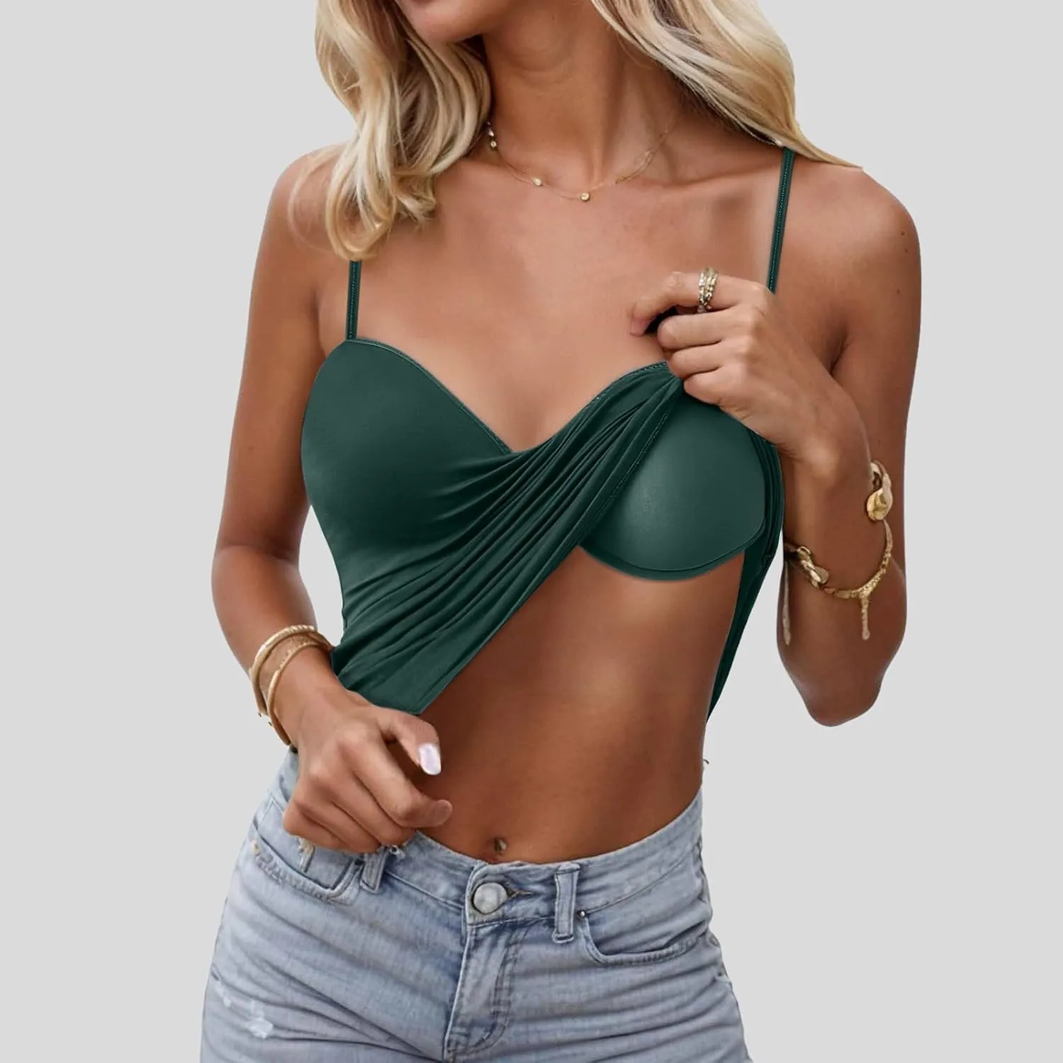 Women's Shelf Bra Tank Tops Adjustable Spaghetti Strap Basic Breathable Camis Yoga Shirts Cotton Undershirt