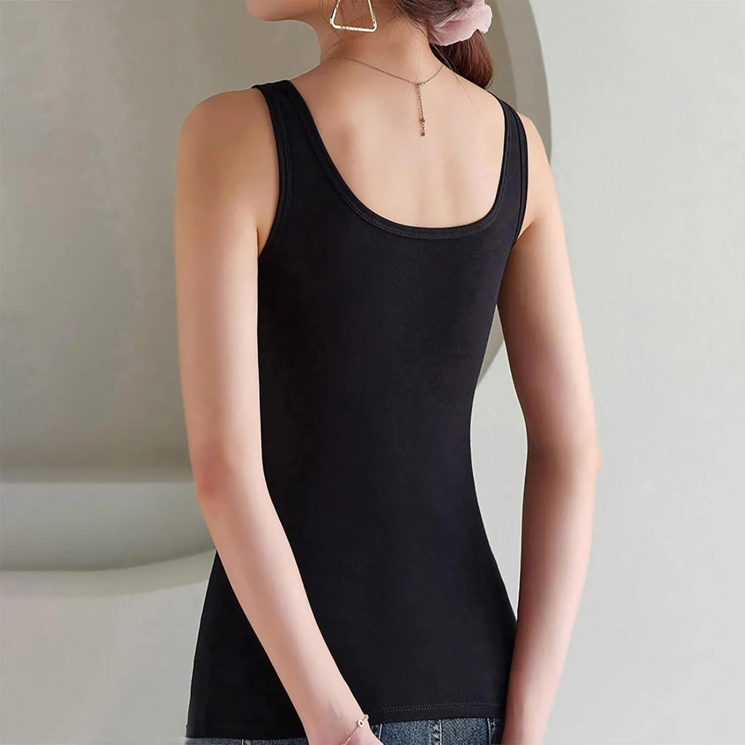Women's Shelf Bra Tank Tops Adjustable Spaghetti Strap Basic Breathable Camis Yoga Shirts Cotton Undershirt