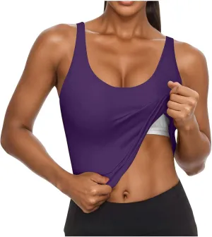 Womens Shelf Bra Tank Tops Racerback Workout Summer Casual Camis Yoga Shirt Cotton Soft Gym Outfits Undershirt