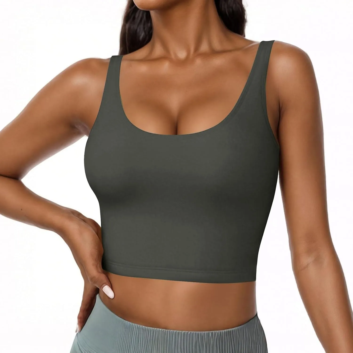 Womens Shelf Bra Tank Tops Racerback Workout Summer Casual Camis Yoga Shirt Cotton Soft Gym Outfits Undershirt