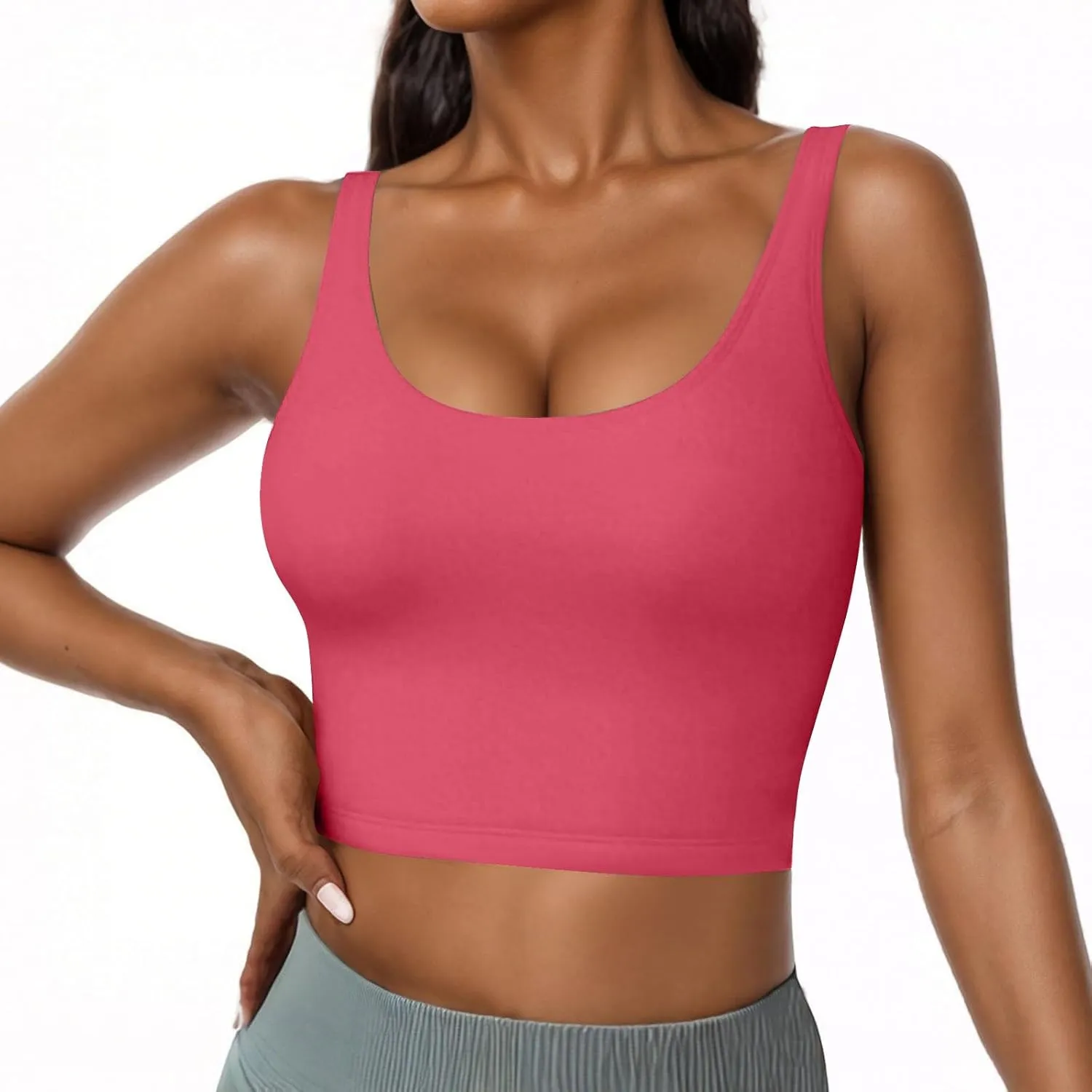 Womens Shelf Bra Tank Tops Racerback Workout Summer Casual Camis Yoga Shirt Cotton Soft Gym Outfits Undershirt