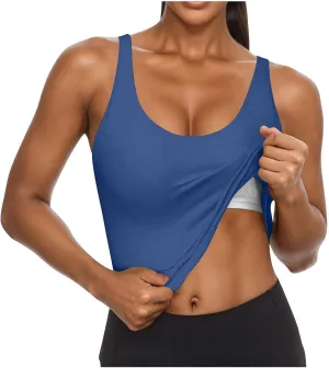 Womens Shelf Bra Tank Tops Racerback Workout Summer Casual Camis Yoga Shirt Cotton Soft Gym Outfits Undershirt
