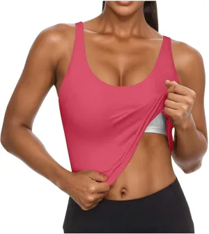 Womens Shelf Bra Tank Tops Racerback Workout Summer Casual Camis Yoga Shirt Cotton Soft Gym Outfits Undershirt