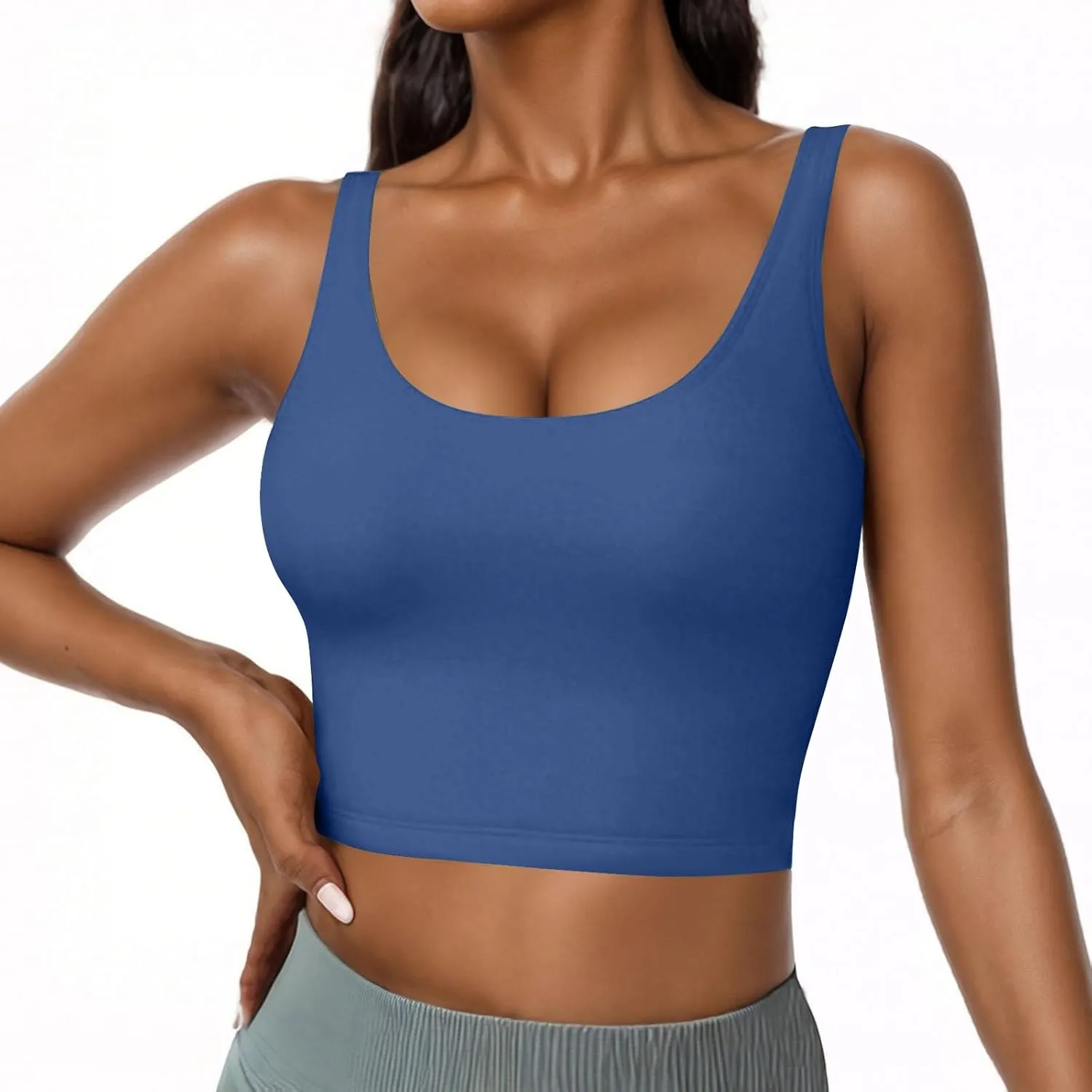 Womens Shelf Bra Tank Tops Racerback Workout Summer Casual Camis Yoga Shirt Cotton Soft Gym Outfits Undershirt