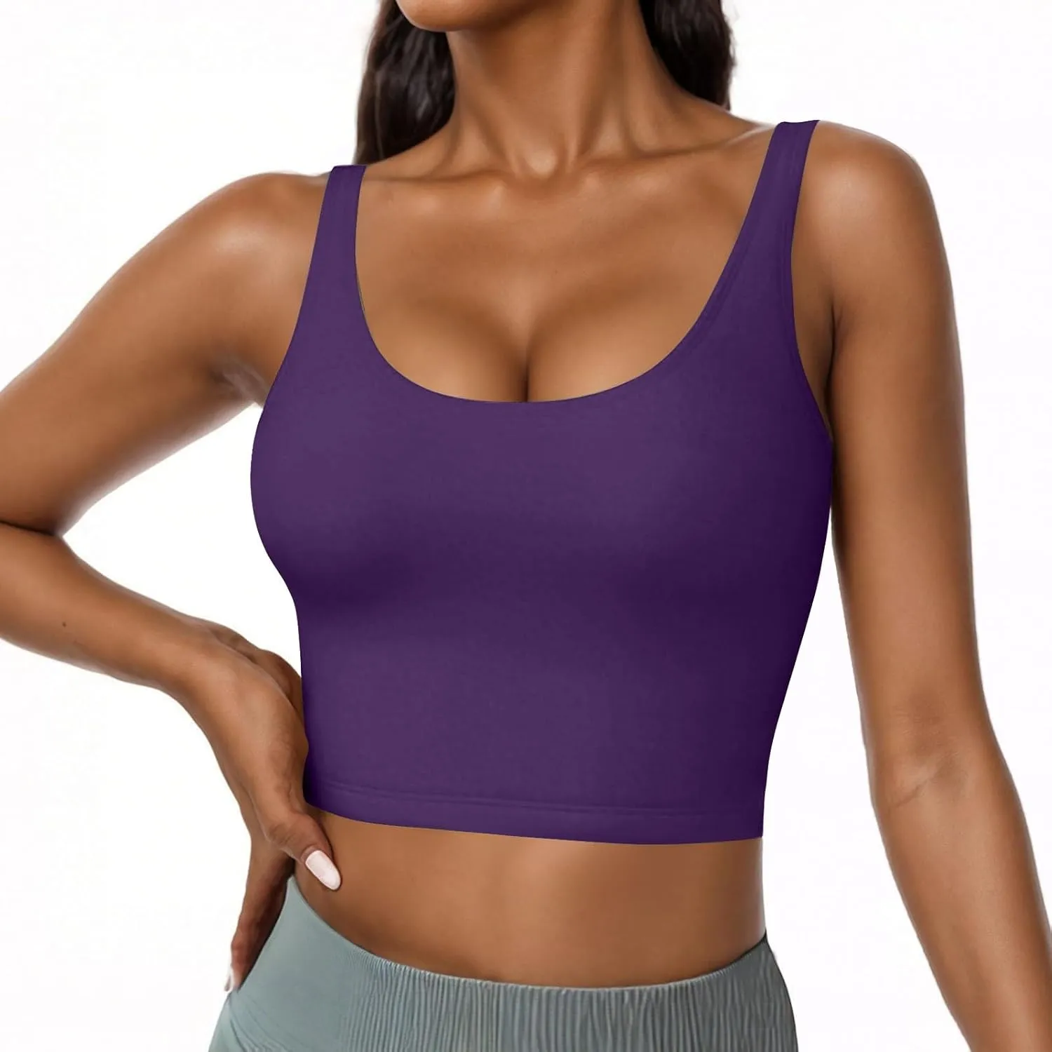 Womens Shelf Bra Tank Tops Racerback Workout Summer Casual Camis Yoga Shirt Cotton Soft Gym Outfits Undershirt