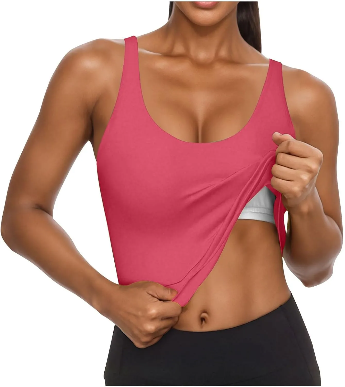 Womens Shelf Bra Tank Tops Racerback Workout Summer Casual Camis Yoga Shirt Cotton Soft Gym Outfits Undershirt