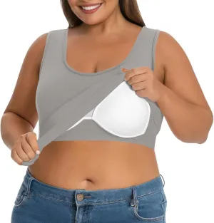 Womens Shelf Bra Tank Tops Racerback Workout Summer Round Neck Camis Yoga Shirt Soft Crop Gym Outfits Undershirt