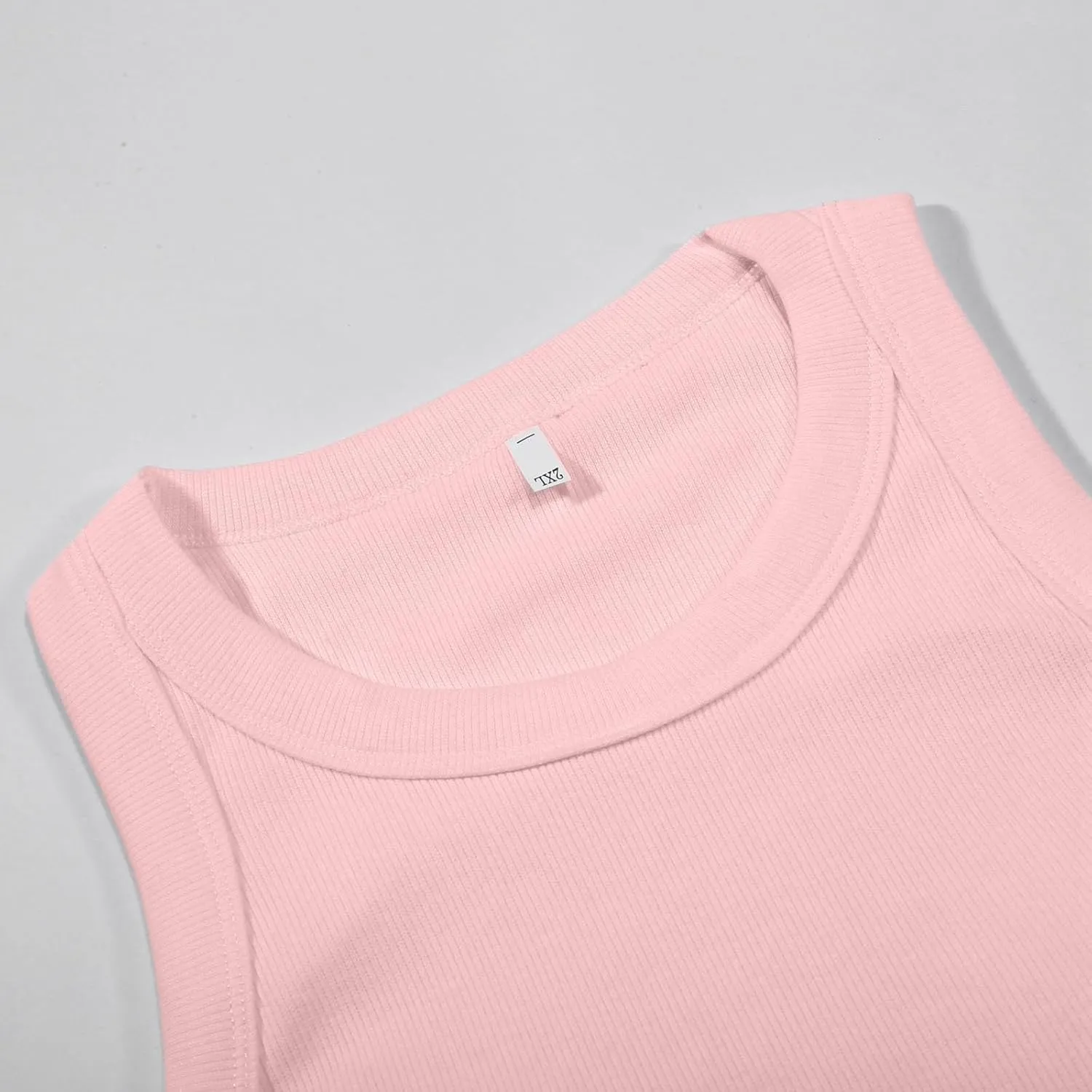 Womens Shelf Bra Tank Tops Racerback Workout Summer Round Neck Solid Camis Yoga Shirt Gym Outfits Layering Undershirt