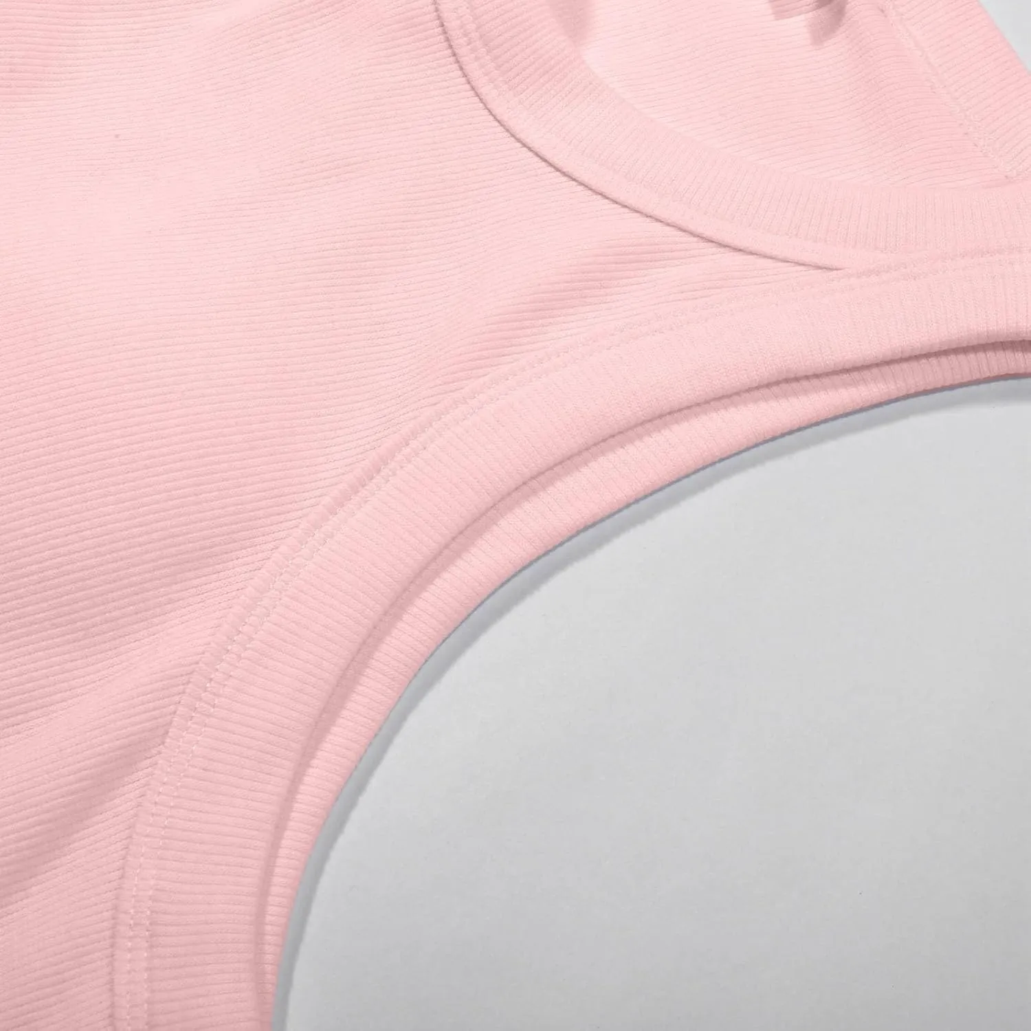 Womens Shelf Bra Tank Tops Racerback Workout Summer Round Neck Solid Camis Yoga Shirt Gym Outfits Layering Undershirt