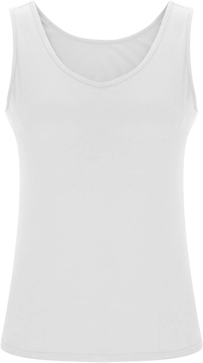 Womens Shelf Bra Tank Tops Racerback Workout Summer Round Neck Solid Camis Yoga Shirt Gym Outfits Layering Undershirt