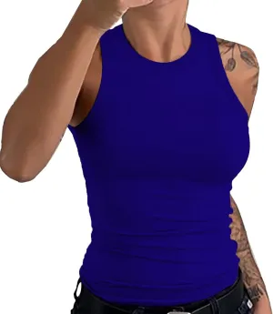 Womens Shelf Bra Tank Tops Solid Color Workout Camis Yoga Shirt Casual Y2K Fitness Spring Summer Cotton Undershirt