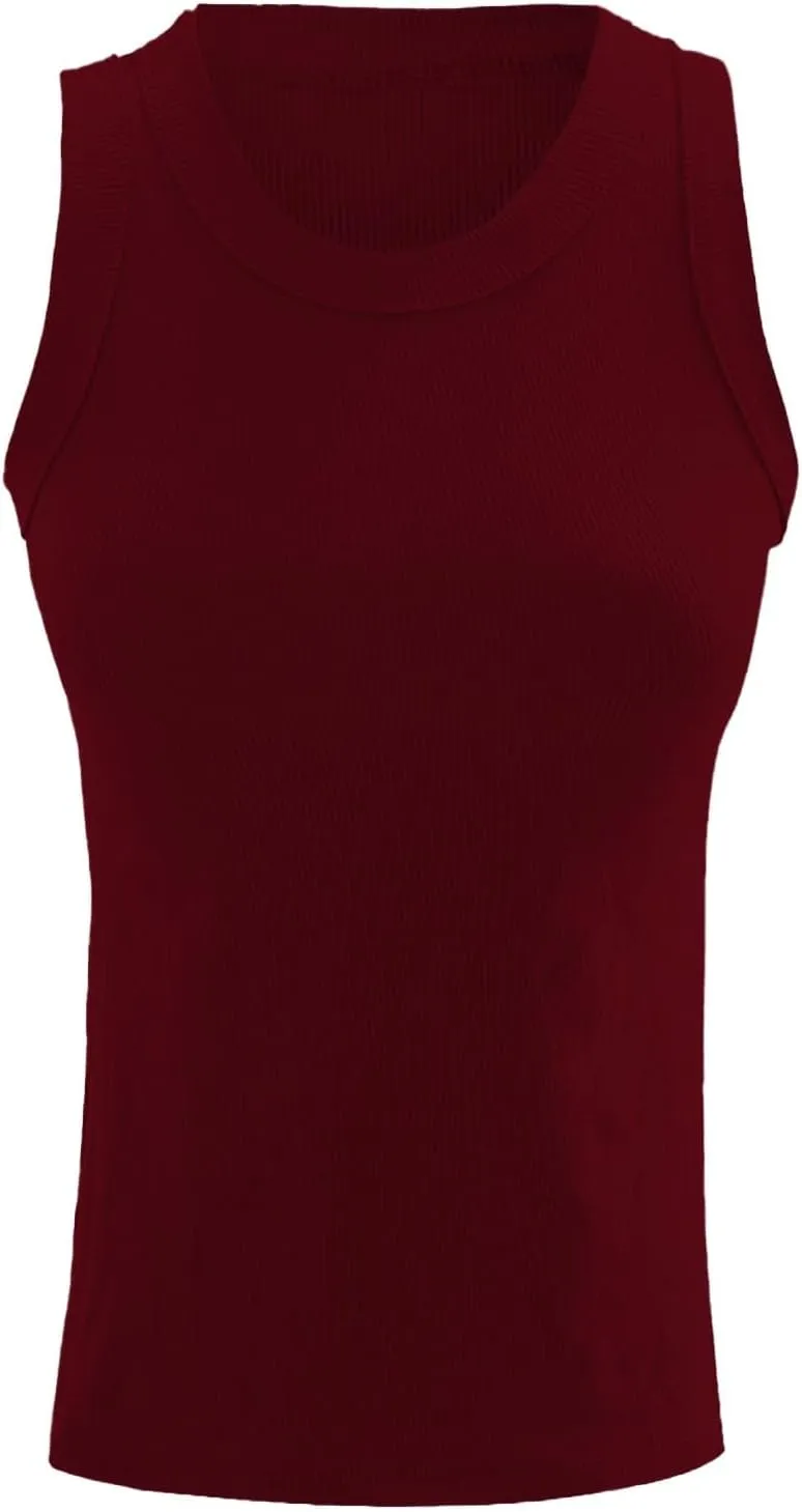 Womens Shelf Bra Tank Tops Solid Color Workout Camis Yoga Shirt Casual Y2K Fitness Spring Summer Cotton Undershirt
