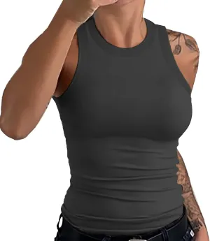 Womens Shelf Bra Tank Tops Solid Color Workout Camis Yoga Shirt Casual Y2K Fitness Spring Summer Cotton Undershirt