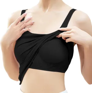 Womens Shelf Bra Tank Tops Summer Round Neck Solid Camis Racerback Workout Yoga Gym Outfits Layering Undershirt