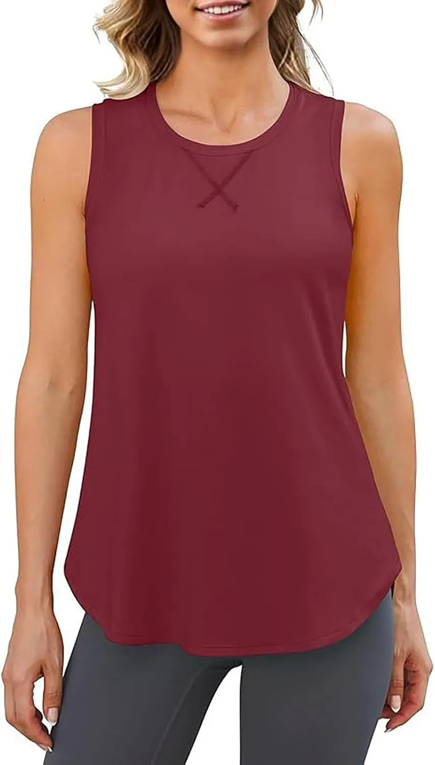 Women’s Sleeveless Sport Camis Lightweight Loose Fit Quick-Dry Tank Top for Beach Vacation Casual Going Out Blouses
