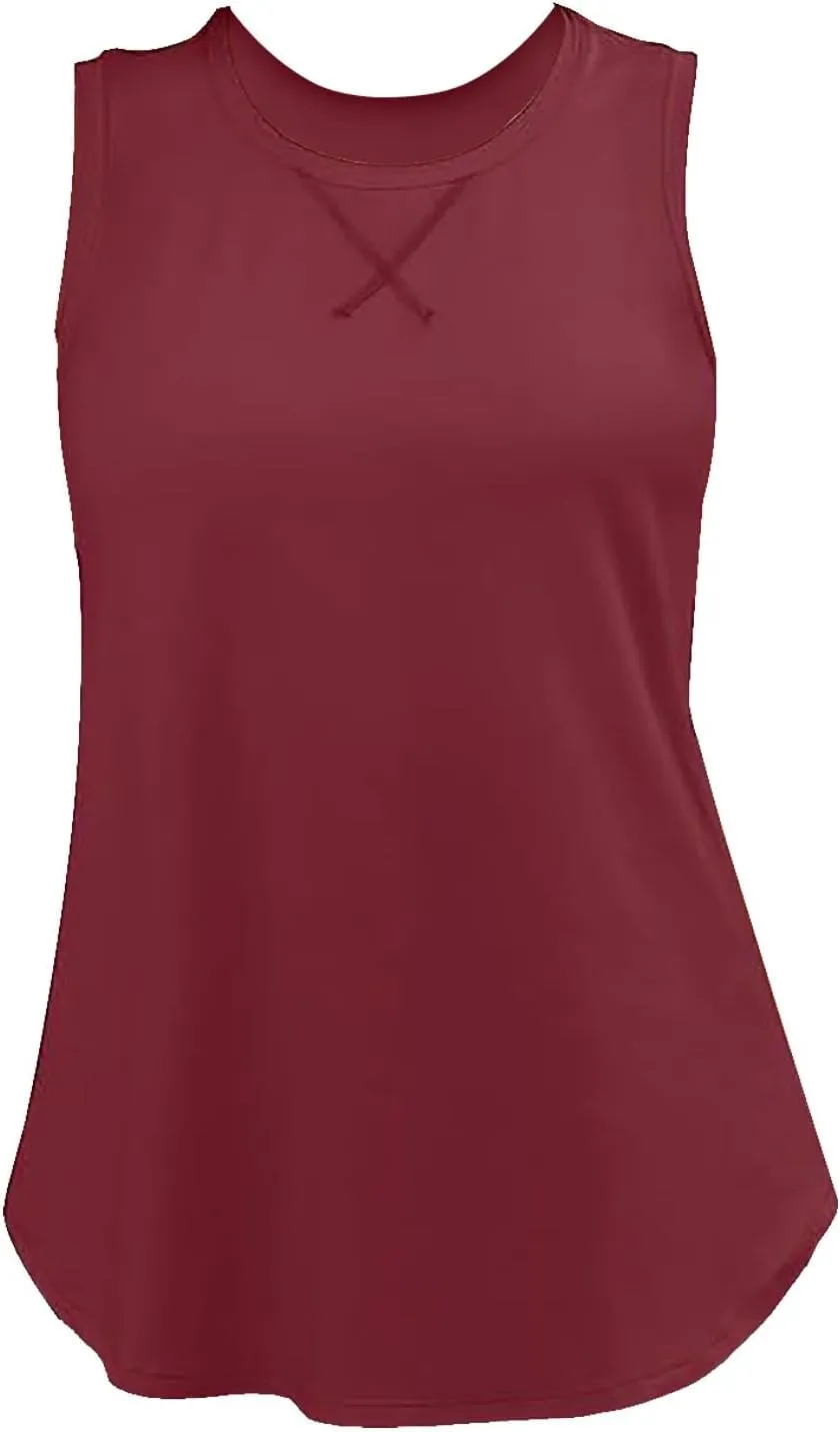 Women’s Sleeveless Sport Camis Lightweight Loose Fit Quick-Dry Tank Top for Beach Vacation Casual Going Out Blouses