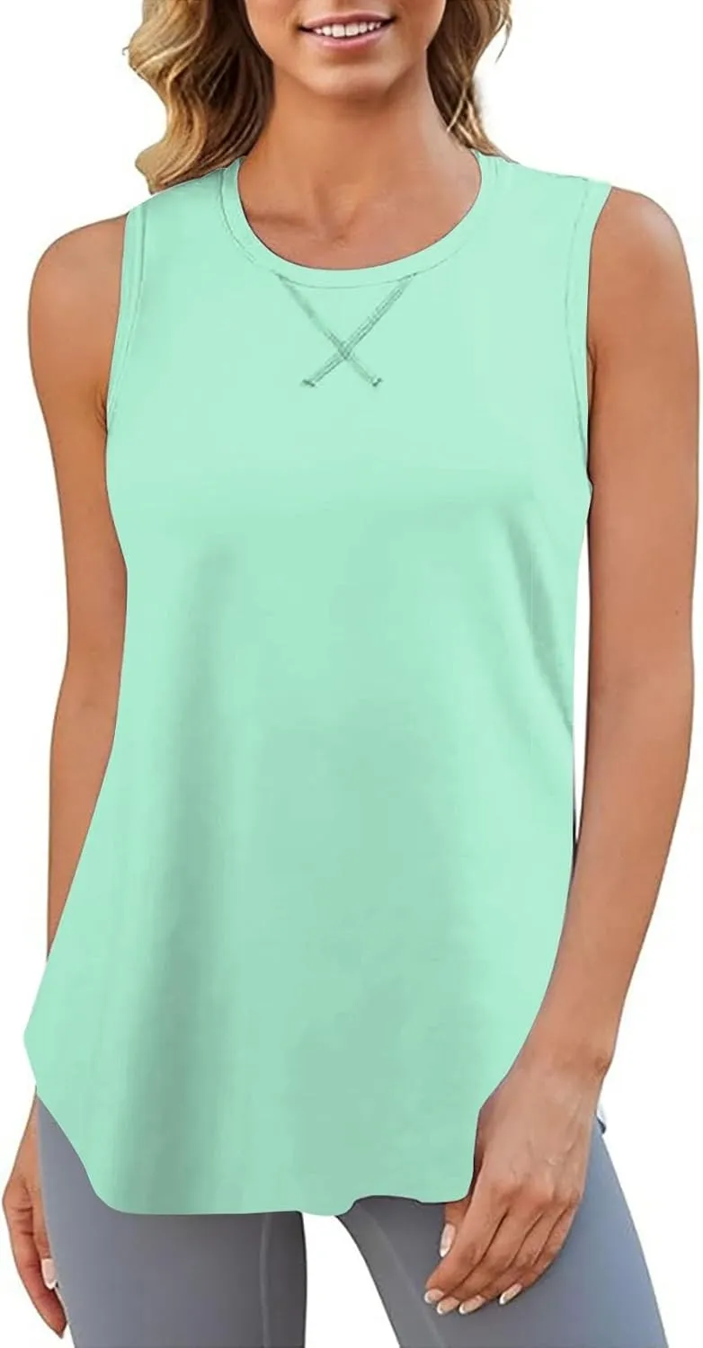 Women’s Sleeveless Sport Camis Lightweight Loose Fit Quick-Dry Tank Top for Beach Vacation Casual Going Out Blouses