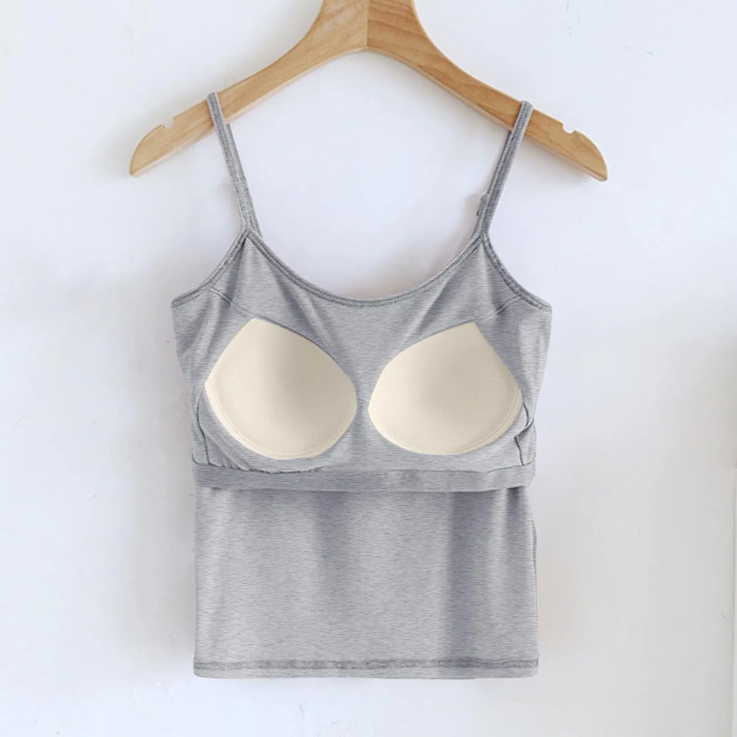 Womens Spaghetti Strap Tank Top Solid Color Smooth Soft High Elastic Crop Tanks Trending Racerback Undershirts