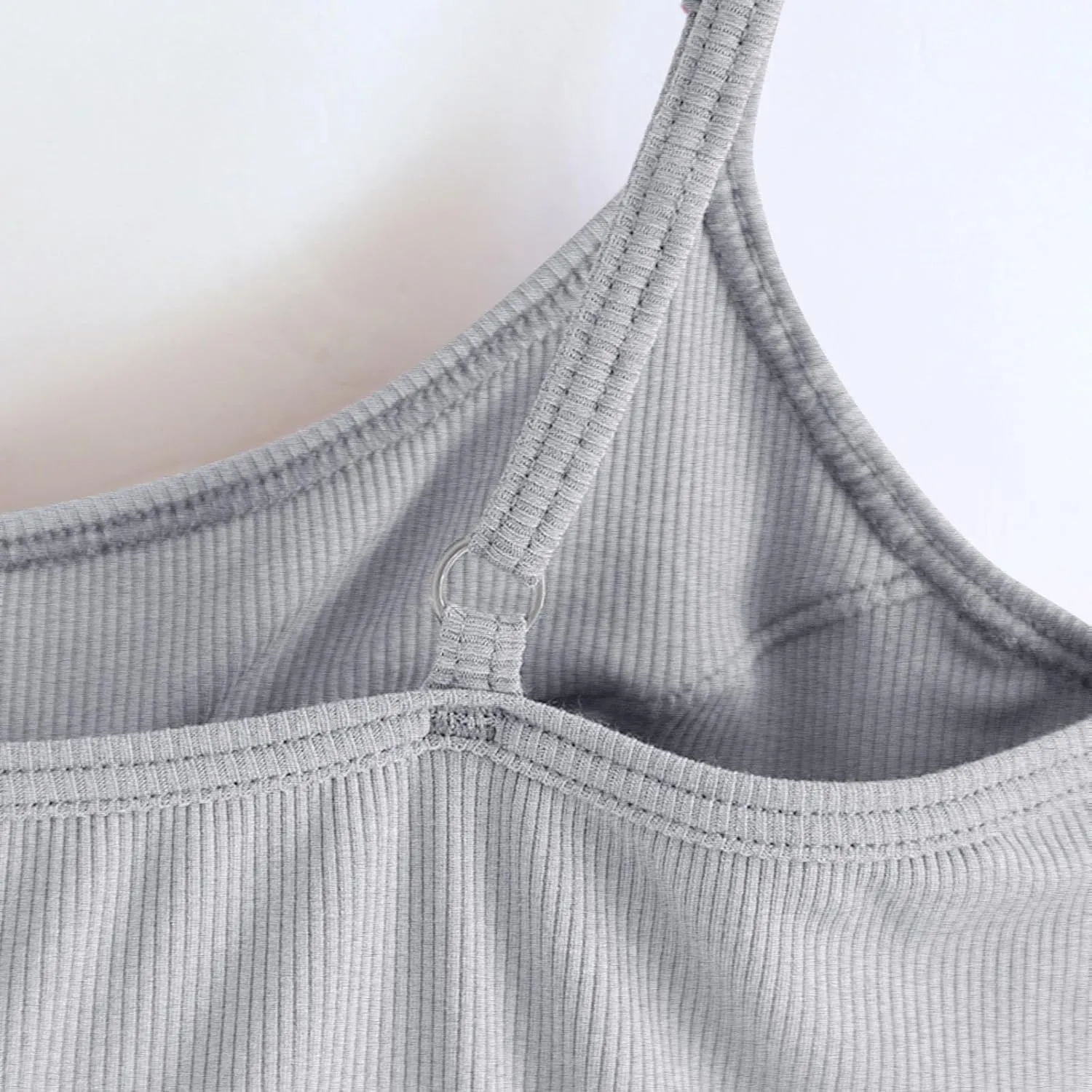 Womens Spaghetti Strap Tank Top Solid Color Smooth Soft High Elastic Crop Tanks Trending Racerback Undershirts