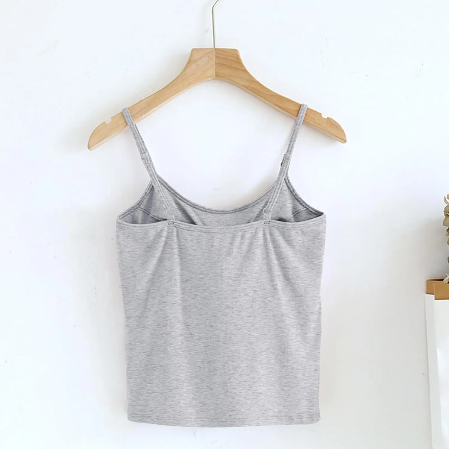 Womens Spaghetti Strap Tank Top Solid Color Smooth Soft High Elastic Crop Tanks Trending Racerback Undershirts