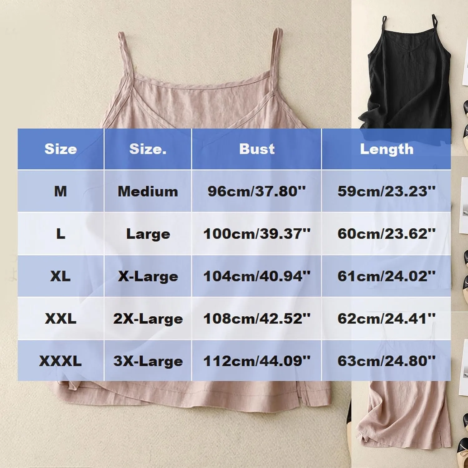 Womens Tank Tops Linen Causal V-Neck Sleeveless Fashion Camisole Tops Summer Loose Fit Spaghetti Strap Cami Shirts