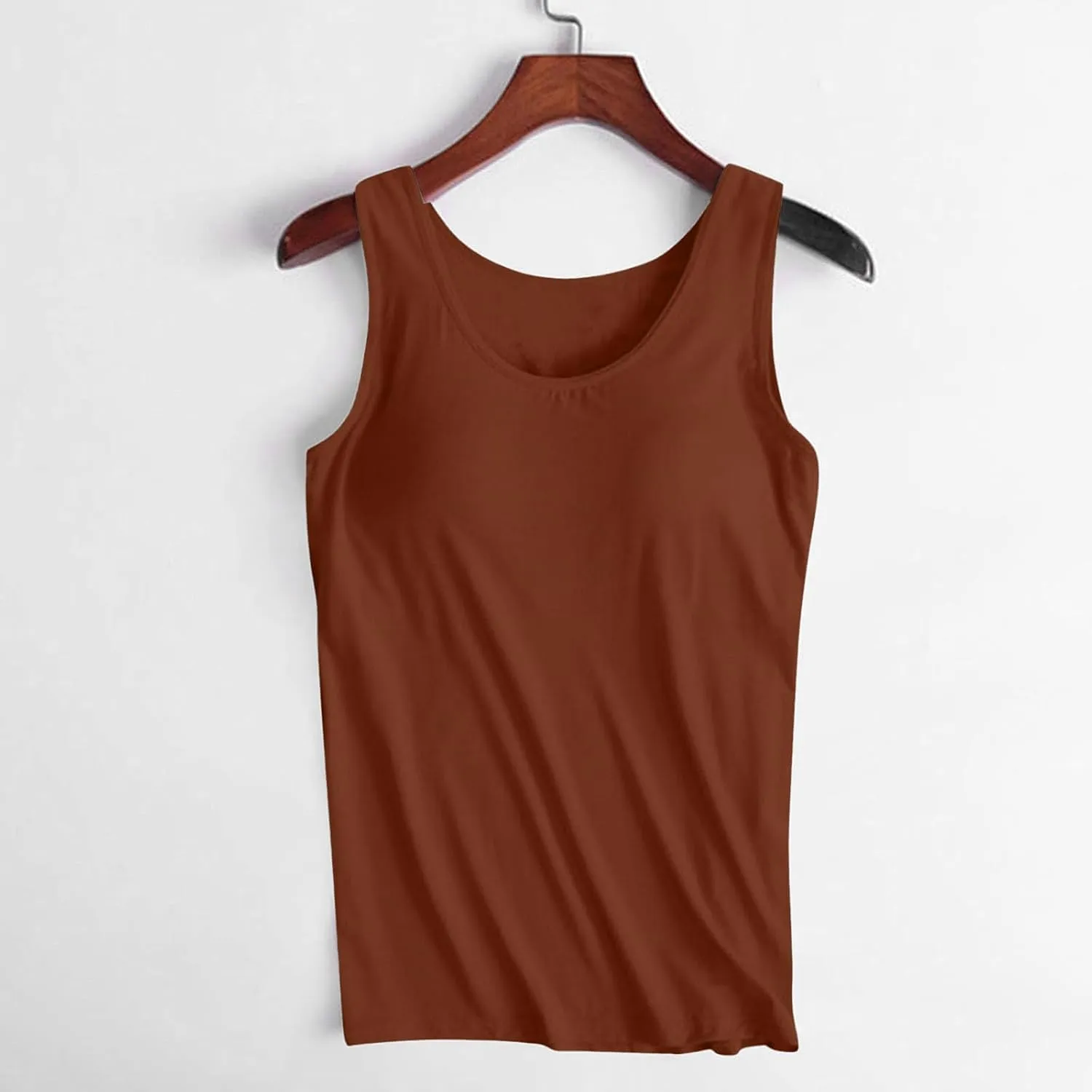 Womens Tank Tops with Built in Bra Plus Size Padded Camisole Shelf Bra Casual Workout Yoga Shirt for Curvy Women