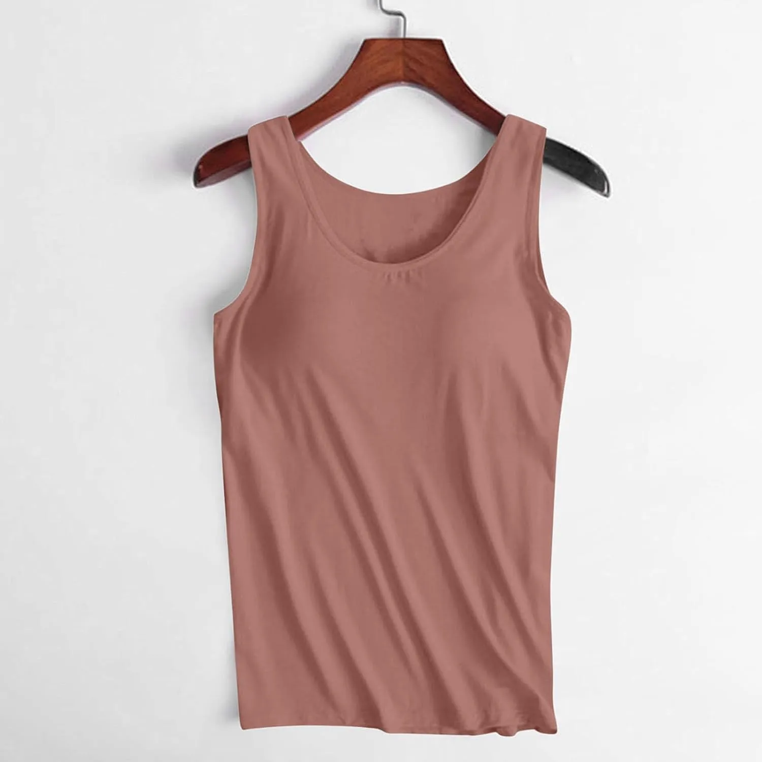 Womens Tank Tops with Built in Bra Plus Size Padded Camisole Shelf Bra Casual Workout Yoga Shirt for Curvy Women