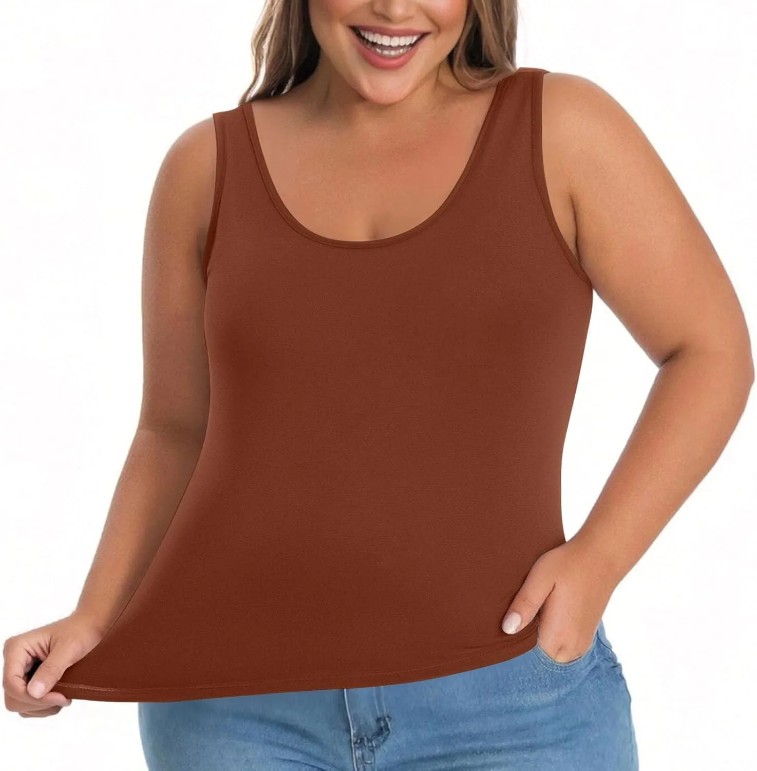 Womens Tank Tops with Built in Bra Plus Size Padded Camisole Shelf Bra Casual Workout Yoga Shirt for Curvy Women