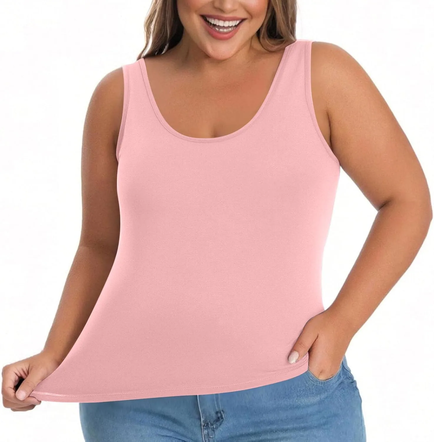 Womens Tank Tops with Built in Bra Plus Size Padded Camisole Shelf Bra Casual Workout Yoga Shirt for Curvy Women
