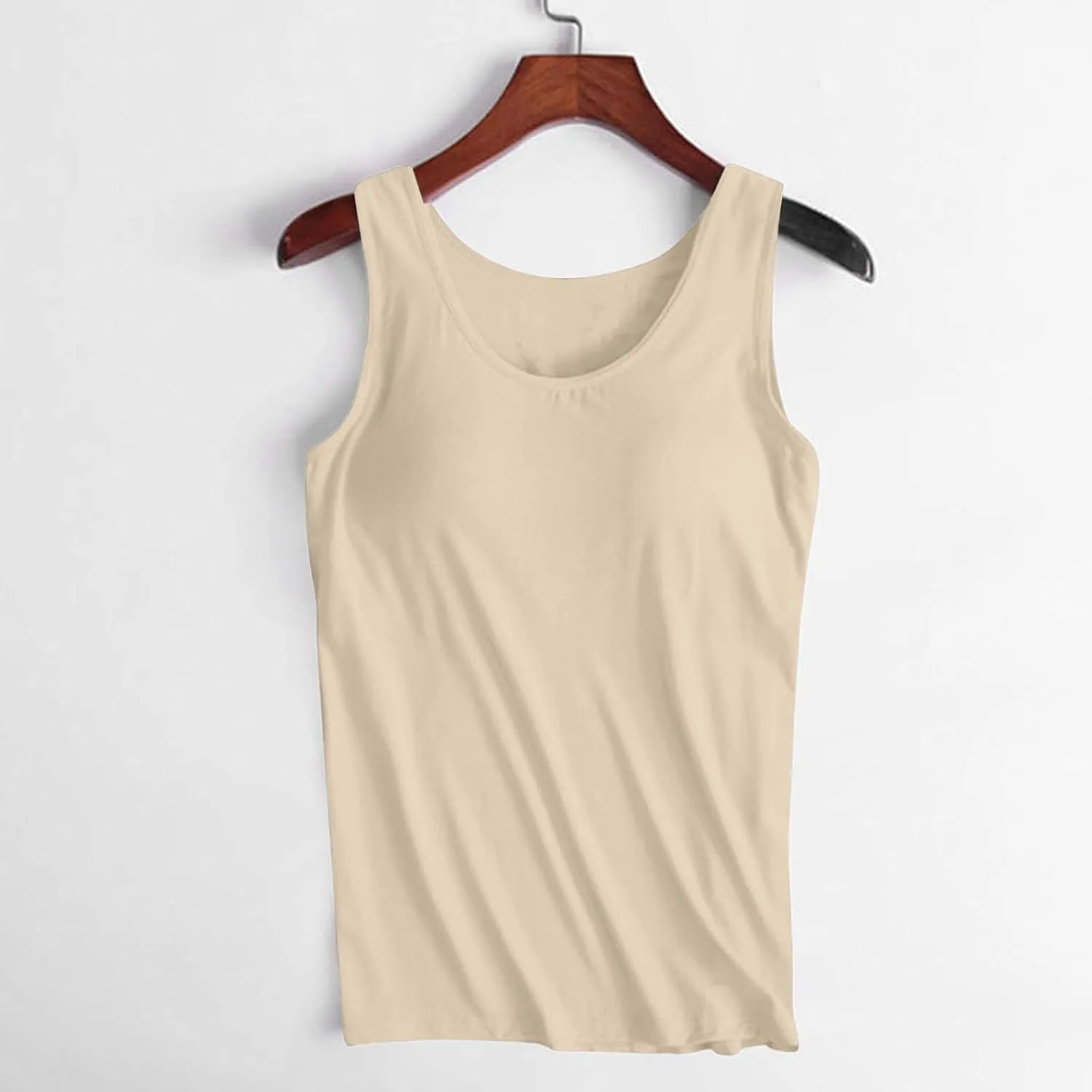 Womens Tank Tops with Built in Bra Plus Size Padded Camisole Shelf Bra Casual Workout Yoga Shirt for Curvy Women