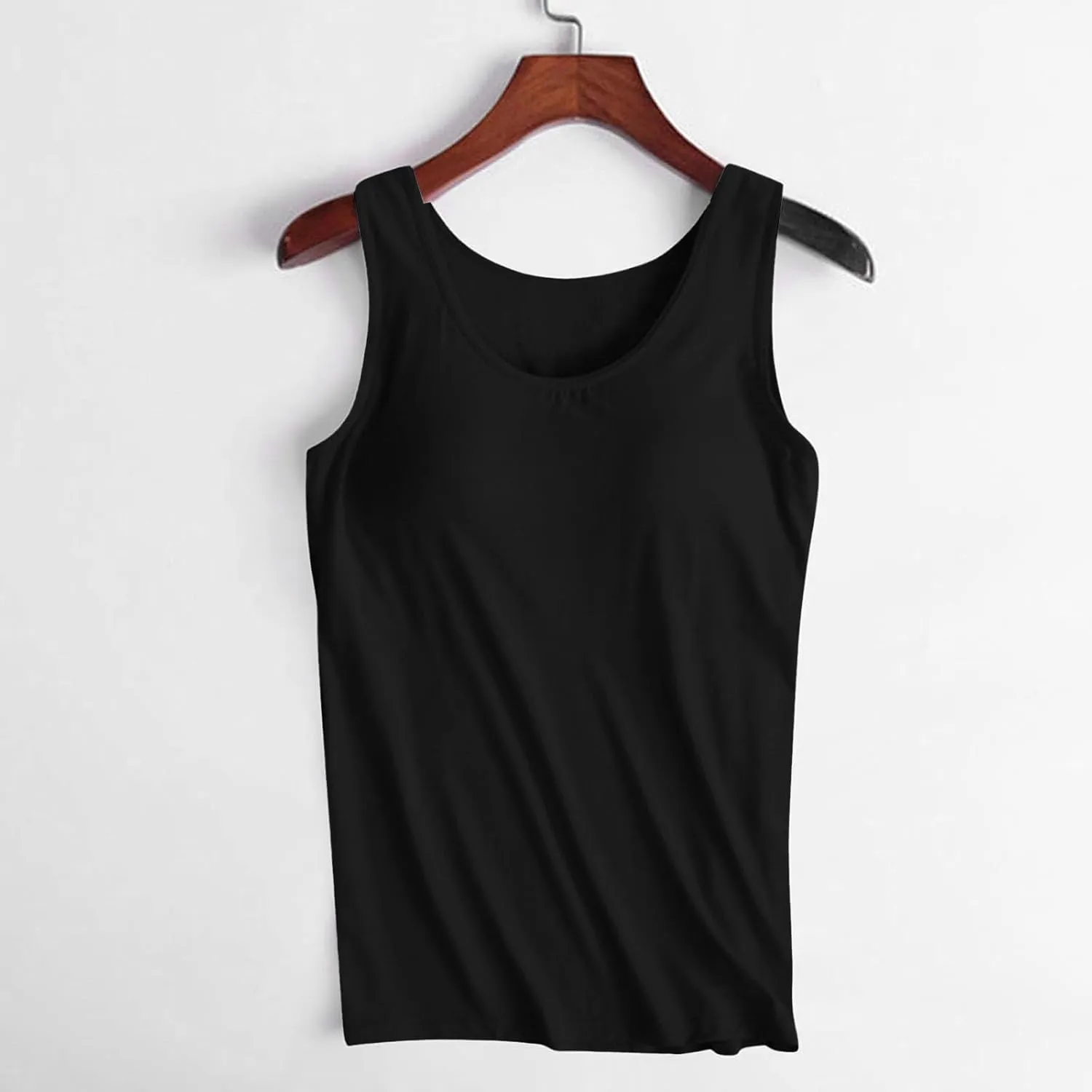 Womens Tank Tops with Built in Bra Plus Size Padded Camisole Shelf Bra Casual Workout Yoga Shirt for Curvy Women