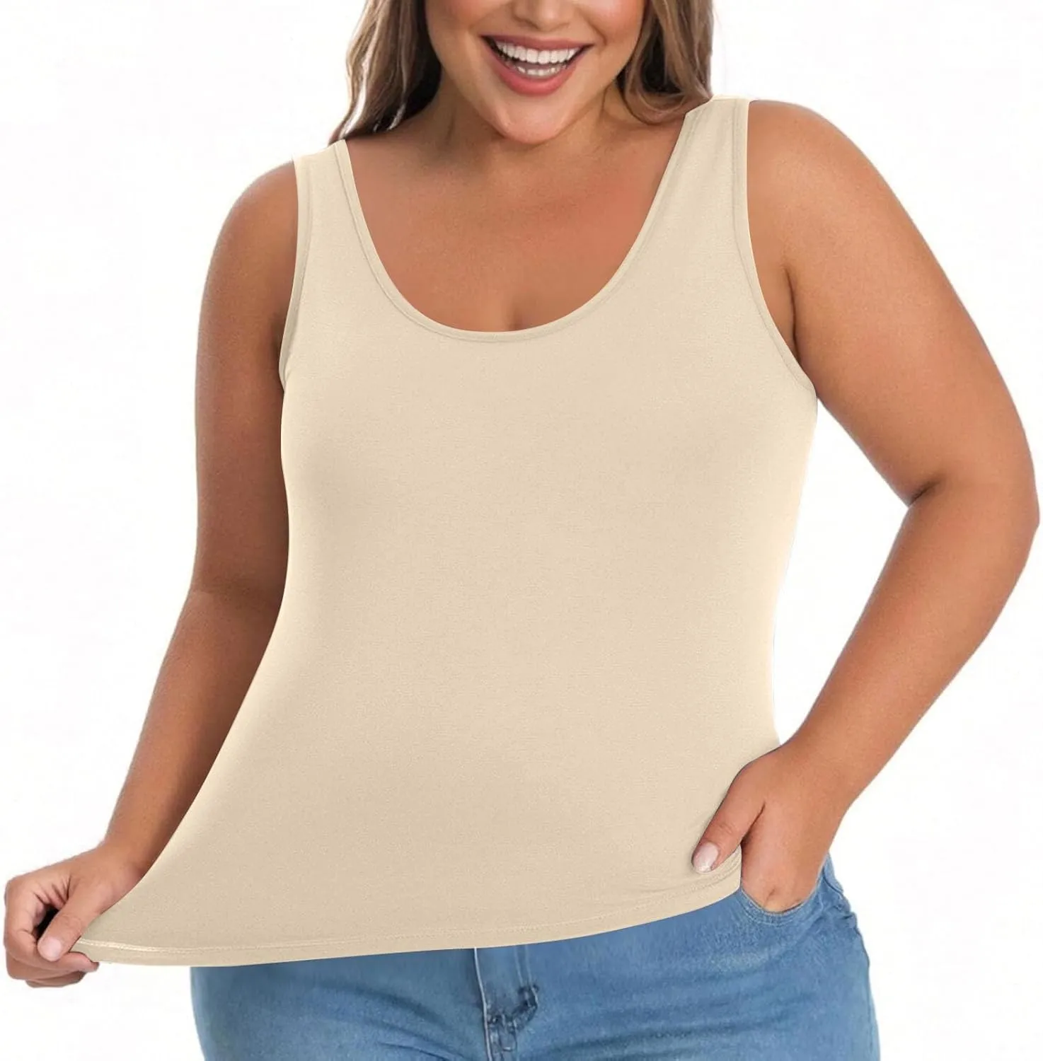 Womens Tank Tops with Built in Bra Plus Size Padded Camisole Shelf Bra Casual Workout Yoga Shirt for Curvy Women