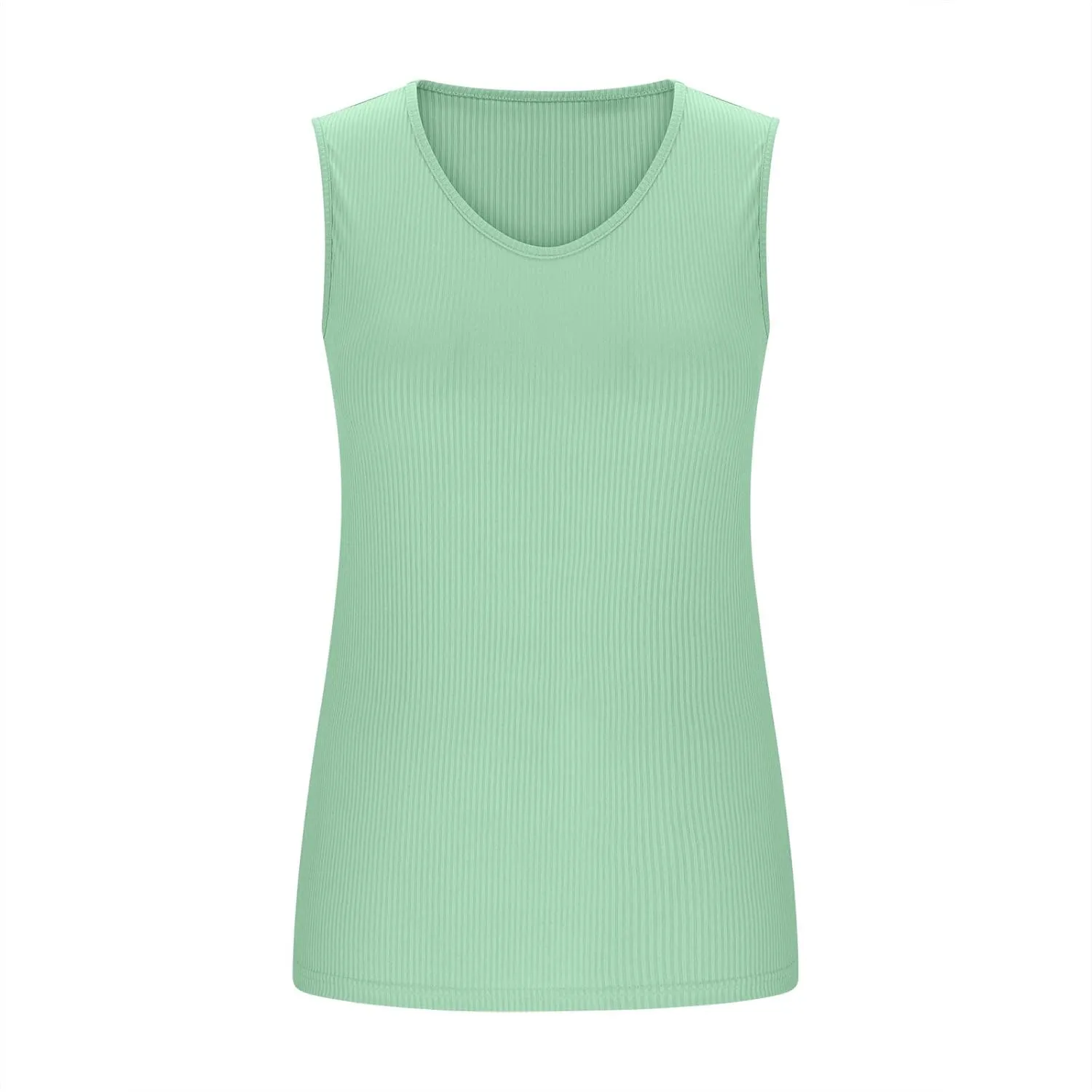 Women's Tops with Built in Bras V Neck Lightweight Workout Tank Tops Casual Basic Crop Undershirts Summer Tanks