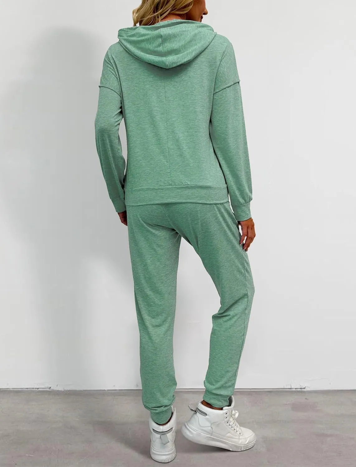 Womens Two Piece Tracksuit Outfits Hoodies Jogger Sweatsuit Lounge Sets with Pockets