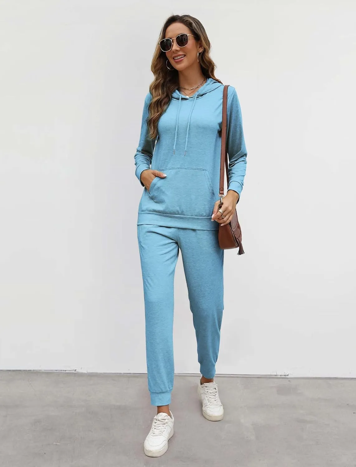 Womens Two Piece Tracksuit Outfits Hoodies Jogger Sweatsuit Lounge Sets with Pockets