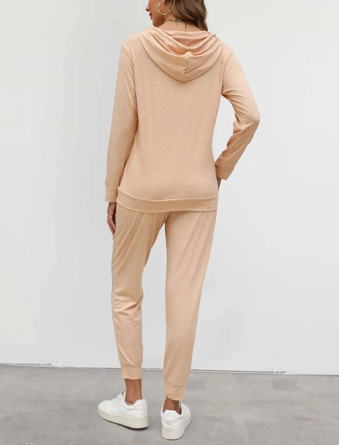 Womens Two Piece Tracksuit Outfits Hoodies Jogger Sweatsuit Lounge Sets with Pockets
