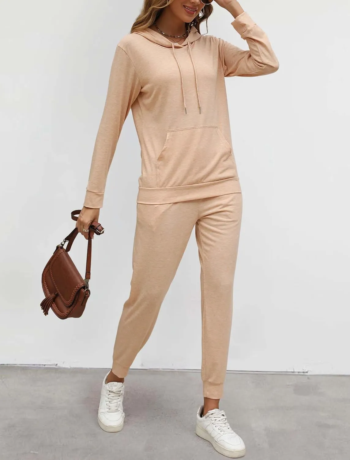 Womens Two Piece Tracksuit Outfits Hoodies Jogger Sweatsuit Lounge Sets with Pockets