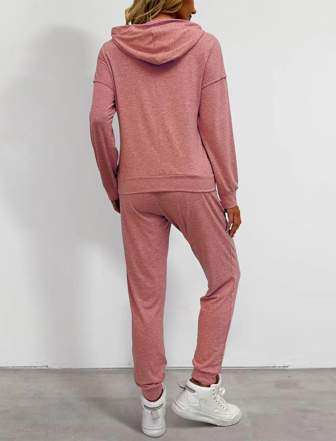 Womens Two Piece Tracksuit Outfits Hoodies Jogger Sweatsuit Lounge Sets with Pockets