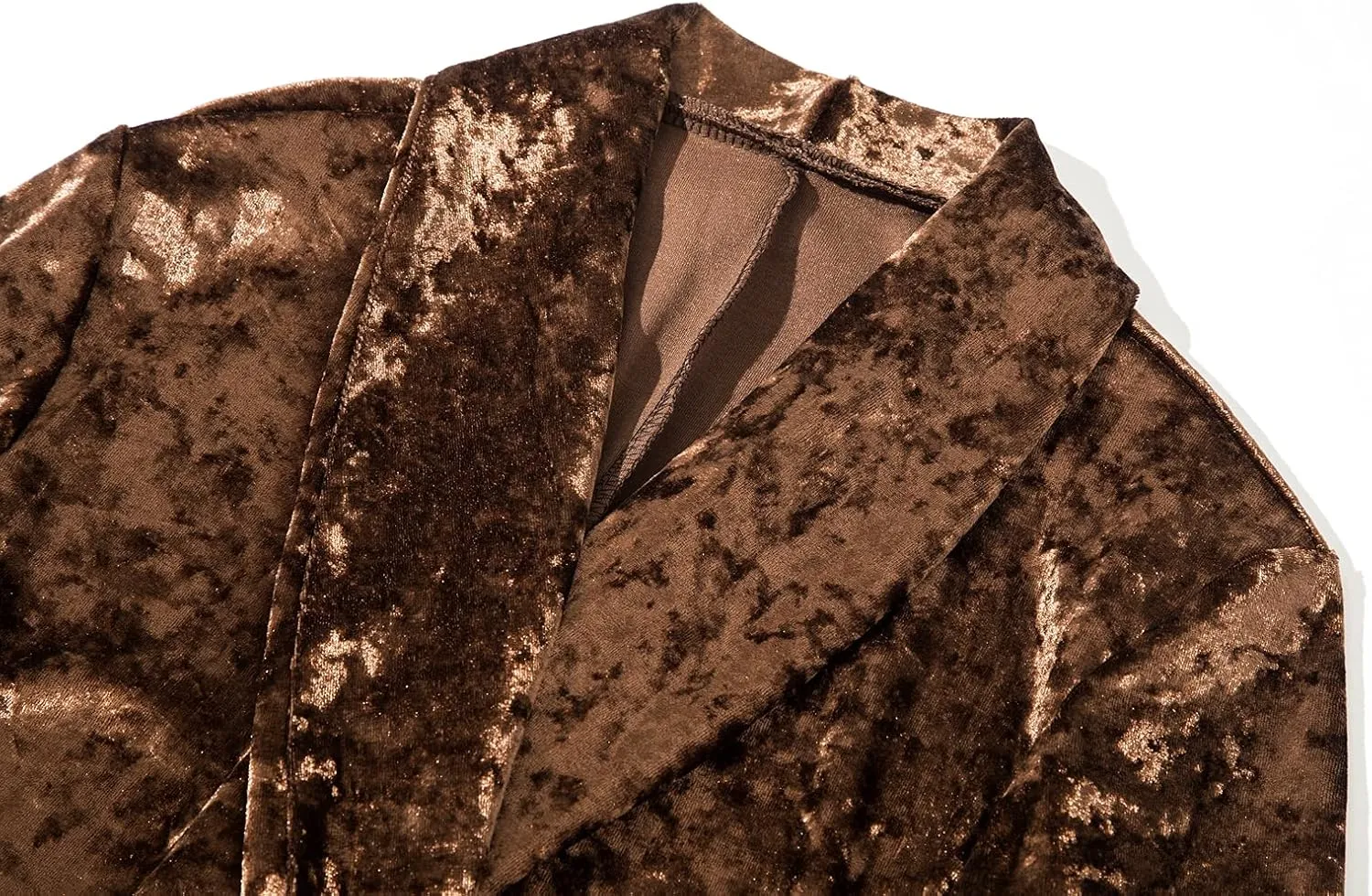 Women's Velvet Lapel Collar Open Front Long Cardigan Trench Coat