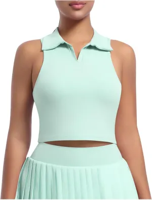 Women's Workout Tank Tops Casual Fashion V Neck Sleeveless Golf Shirts Summer Athletic Workout Quick Dry Blouse