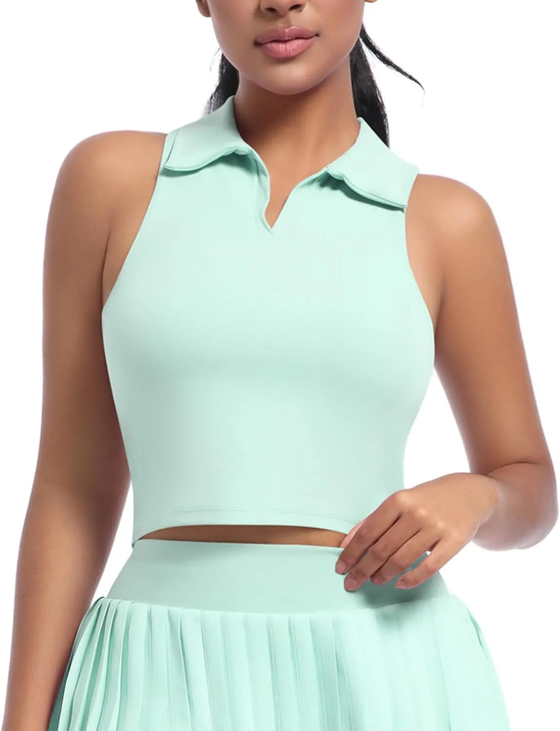 Women's Workout Tank Tops Casual Fashion V Neck Sleeveless Golf Shirts Summer Athletic Workout Quick Dry Blouse