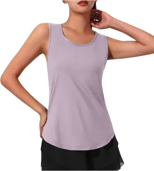 Women's Workout Tank Tops Quick Dry Lightweight Athletic Gym Fitness Yoga Tops Casual Sleeveless Sports Tees