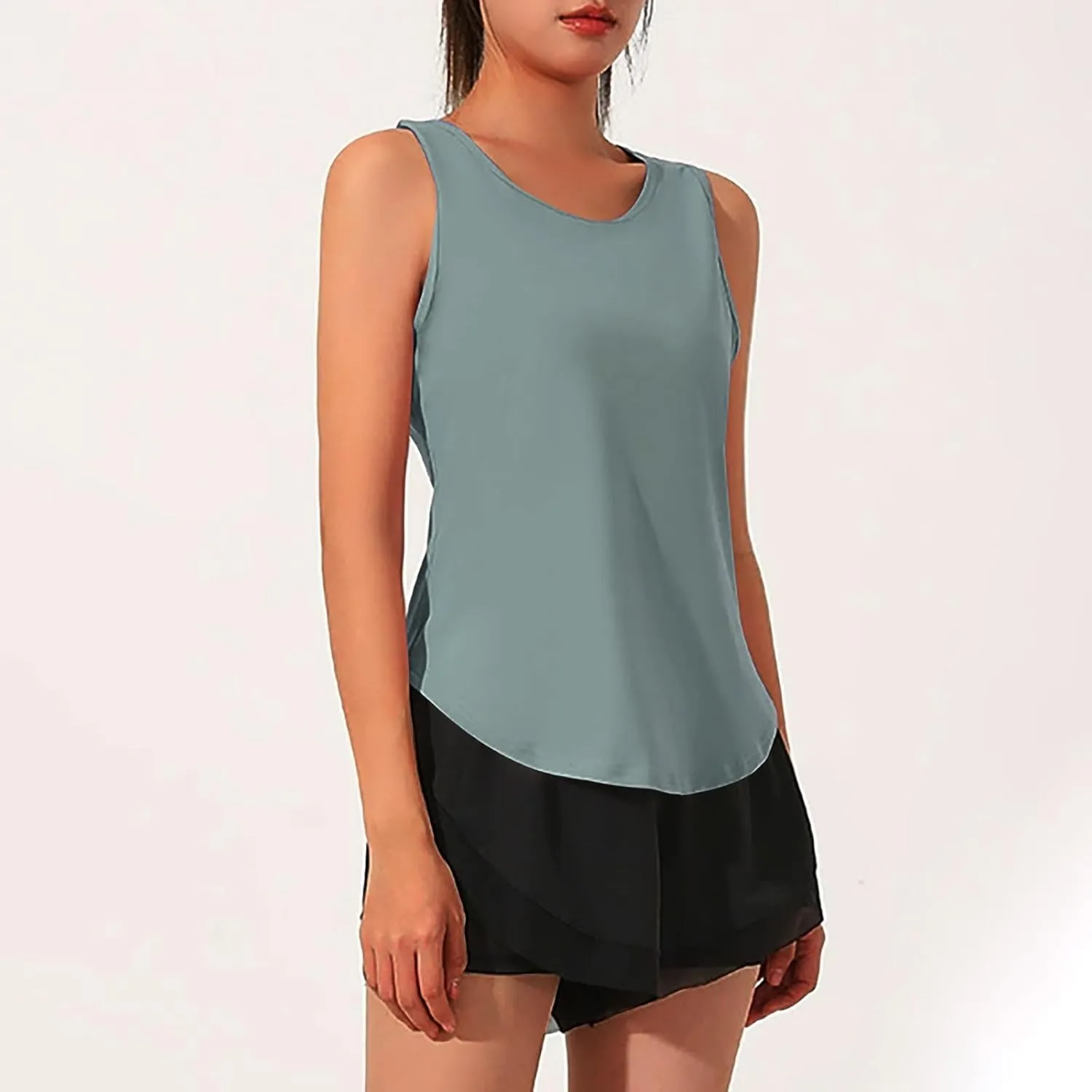 Women's Workout Tank Tops Quick Dry Lightweight Athletic Gym Fitness Yoga Tops Casual Sleeveless Sports Tees
